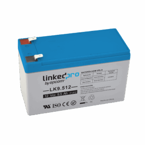 Batería 12 V / 9.5 Ah / UL / Tecnología AGM / Vida útil promedio 5 años / Para uso en equipo electrónico, Alarmas de Intrusión / Incendio/ Control de acceso / Video Vigilancia / Terminales F1 ( Incluye adaptador F