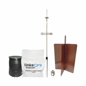 Kit pararrayo LinkedPro básico. Ideal para la protección de mástiles y postes.
