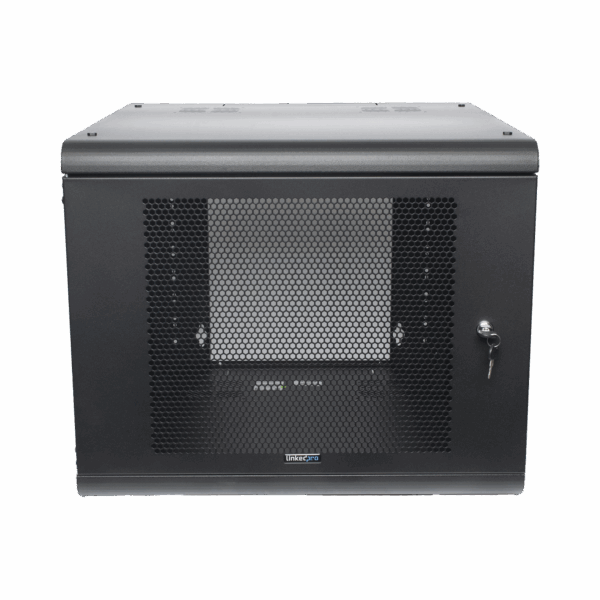 Gabinete de Pared con Puerta Perforada, 635mm de Profundidad, 9U Rack de 19'', Acero Reforzado