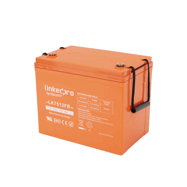 Batería 12 V / 75 Ah / UL / Tecnología AGM-VRLA / Vida útil promedio de 5 años / Retardo a la flama / Para uso en equipo electrónico, Alarmas de Intrusión / Incendio/ Control de acceso / Video Vigilancia / Termina