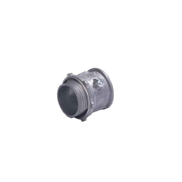 Conector 1 1/4" (32mm) pared delgada con tornillo galvanizado etiqueta verde