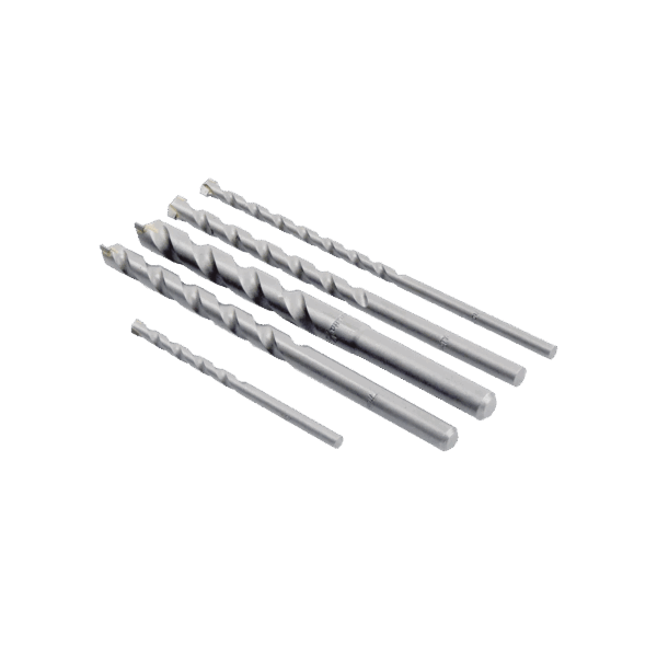 Juego de 5 Pzas. de Broca para Concreto, Zanco Recto (3/16", 1/4", 5/16", 3/8" y 1/2").