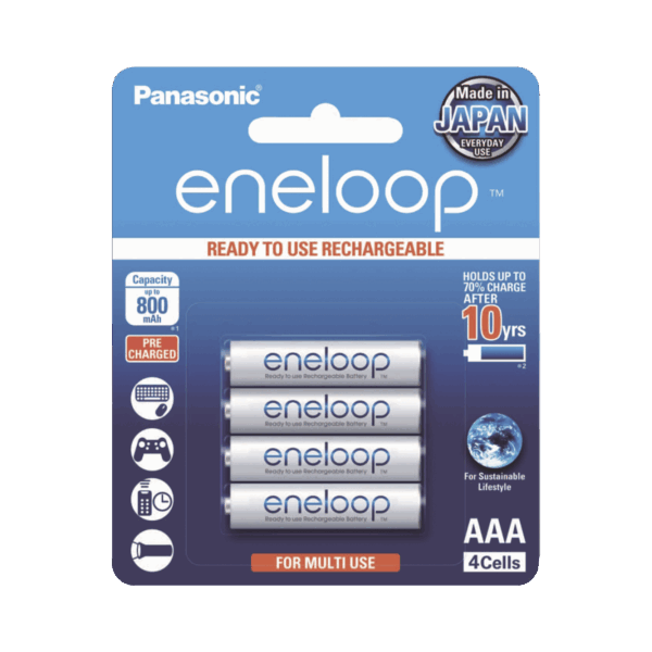 Batería Recargable AAA 1.2V ENELOOP / Ni-HM / Paquete de 4 Baterías