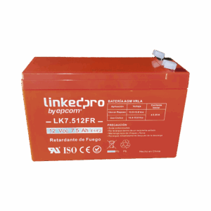 Batería 12 V / 7.5 Ah / UL / Tecnología AGM / Vida útil promedio de 5 años / Retardante a la Flama / Para equipo electrónico, Alarmas de Intrusión / Incendio/ Control de acceso / Video Vigilancia / Incluye adaptad