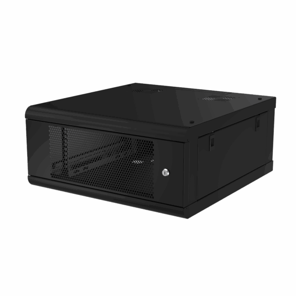 Gabinete de Pared con Puerta Perforada, 635mm de Profundidad, 4U Rack de 19'', Acero Reforzado