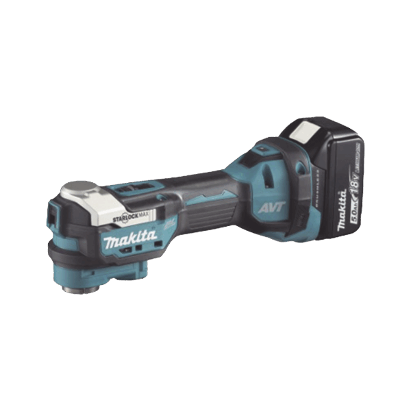 Multiherramienta Oscilante Inalámbrica de 18V, incluye 2 Baterías  BL1850B de 5.0 A, Cargador DC18RC, Accesorios y Estuche Makpac