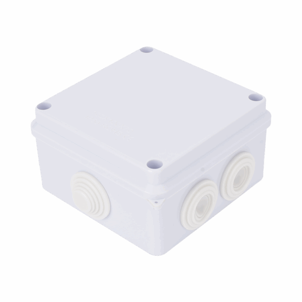Caja de Conexiones Impermeable IP65, 7 Entradas, Dimensiones 100 x 100 x 70 mm, para Instalaciones Industriales, Comerciales y Residenciales, Incluye Tornillería para su Instalación