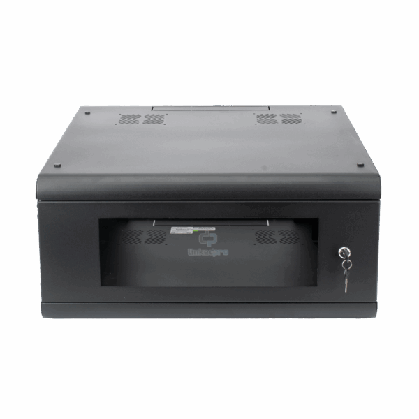 Gabinete de Pared con Puerta de Cristal Templado, 635mm de Profundidad, 4U Rack de 19'', Acero Reforzado