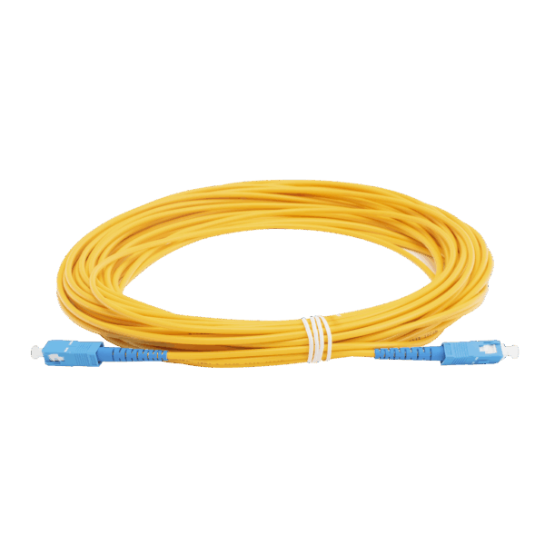 Jumper de Fibra Óptica Monomodo SC/UPC - SC/UPC Simplex, color amarillo, 15 metros