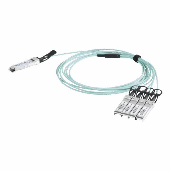 Cable AOC QSFP+ de 40 Gbps a 4x 10 Gbps / Cable de fibra óptica Activo / Longitud: 2 metros
