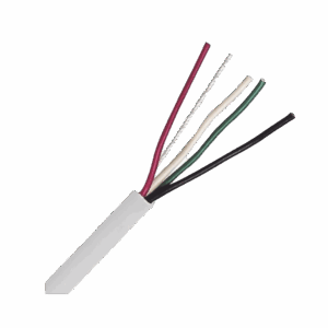 Bobina de Cable 305 Metros: 4 x 18 AWG, Color Blanco, CM, Para Sistemas de Seguridad y Alarmas