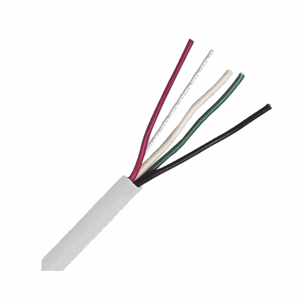 Bobina de Cable 305 Metros: 4 x 18 AWG, Color Blanco, CM, Para Sistemas de Seguridad y Alarmas