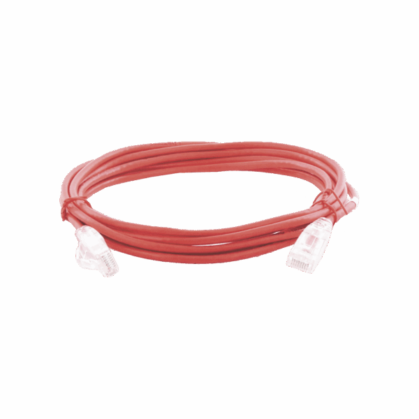 Cable de Parcheo Slim UTP Cat6A - 3 m Rojo, Diámetro Reducido (28 AWG)