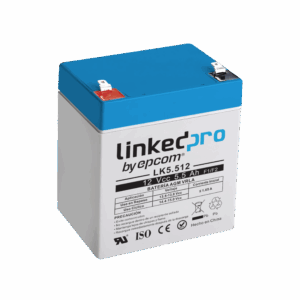 Batería 12 V / 5.5 Ah / UL / Vida útil promedio 5 años / Tecnología AGM / Para uso en equipo electrónico, Alarmas de Intrusión / Incendio/ Control de acceso / Video Vigilancia / Terminales F1 ( Incluye adaptador F