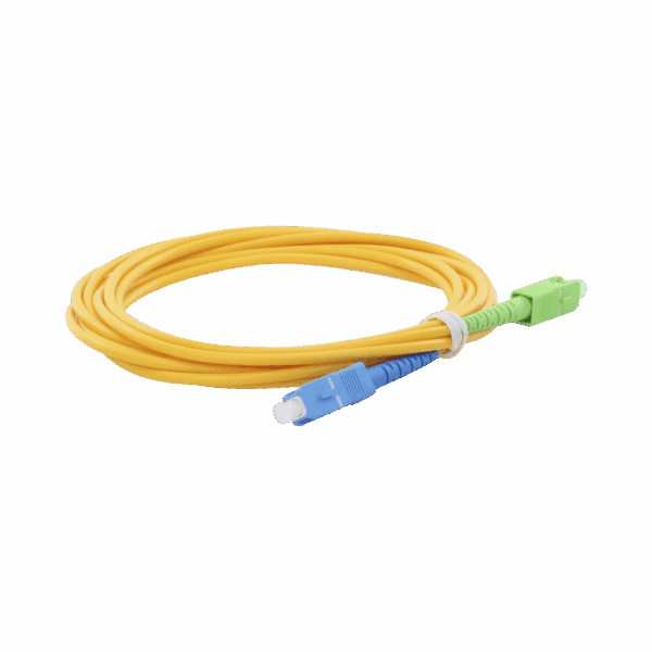 Jumper de Fibra Óptica Monomodo SC/UPC-SC/APC Simplex, color amarillo, 3 metros, 3 mm