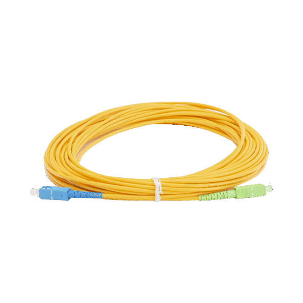 Jumper de Fibra Óptica Monomodo SC/UPC - SC/APC Simplex, color amarillo, 15 metros