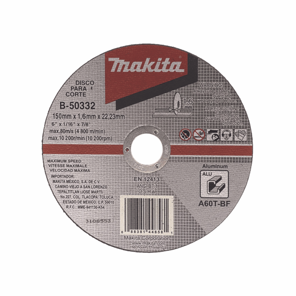 Disco de corte para Aluminio de 4 1/2"