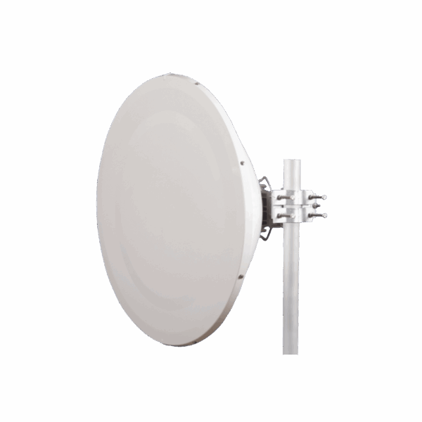 Antena direccional Alto Rendimiento / Parábola profunda para mayor aislamiento al ruido /4 ft / Guía de onda  para radio B5x y C5x / Ganancia de 35 dBi / Soporte de acero inoxidable / Polaridad en 90 ° y 45 ° / Incluye montaje.