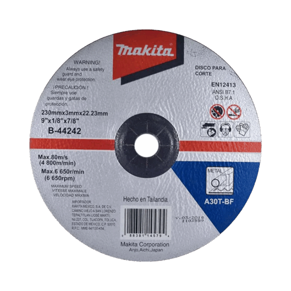 Disco de corte para metal de 9"