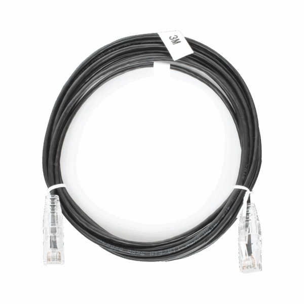 Cable de Parcheo Slim UTP Cat6 - 3 m Negro Diámetro Reducido (28 AWG)
