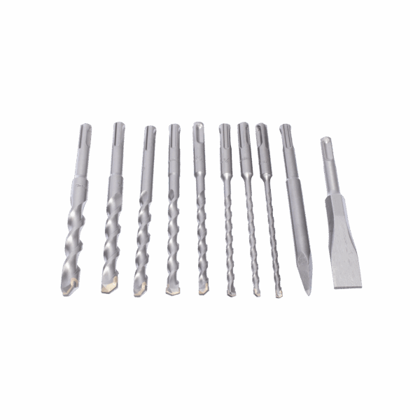 Juego con 10 piezas de brocas y cinceles SDS PLUS