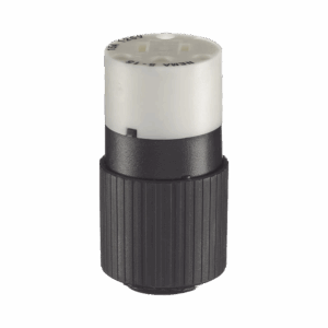 Conector de 15 A 125 V CA/ 2 Polos 3 Hilos/ Grado Industrial/ Color  Blanco y Negro/ NEMA 5-15R.