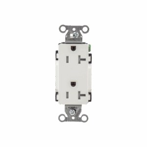 Contacto Duplex Decorador 20 A 125V /  Resistente a manipulaciones / 2 Polos 3 Hilos/ Nema 5-20 R / Color Blanco / Grado Industrial.
