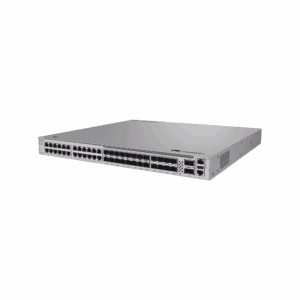 Switch Empresarial Core Híbrido Administrable Capa 3 / 24 puertos 10/100/1000 mbps / 16 Puertos SFP+ 10GE / 8 Puertos 25GE SFP28  / 2 Puertos 40/100GE QSFP28  / iStack / Ruteo Dinamico (RIP, OSPF, IS-IS y BGP) / Fuente redundante / Nube Gratis