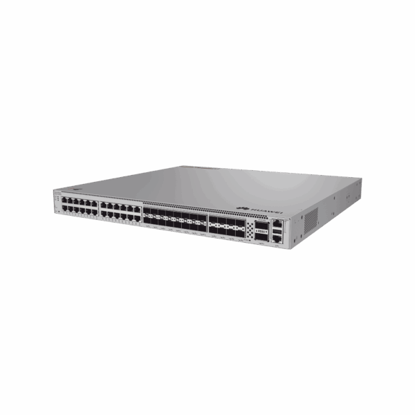 Switch Empresarial Core Híbrido Administrable Capa 3 / 24 puertos 10/100/1000 mbps / 16 Puertos SFP+ 10GE / 8 Puertos 25GE SFP28  / 2 Puertos 40/100GE QSFP28  / iStack / Ruteo Dinamico (RIP, OSPF, IS-IS y BGP) / Fuente redundante / Nube Gratis