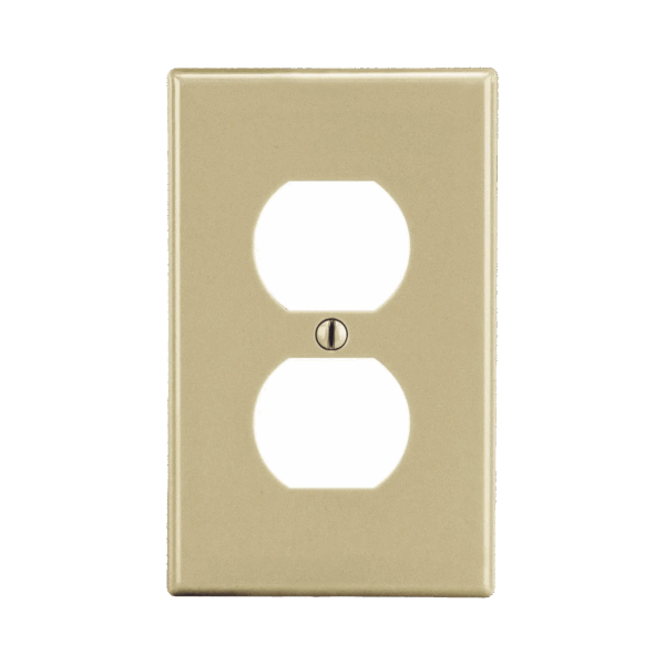 Placa de Pared para Contacto Duplex Color Marfil.