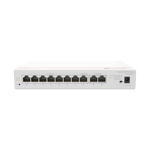 HUAWEI eKit - Router Multi-Servicio / 2 puerto 10/100/1000 Mbps(WAN) / 1 puerto 10/100/1000 Mbps(WAN/LAN) PoE / 7 puertos 10/100/1000 Mbps(LAN) PoE / 124W / Rendimiento 2 Gbps / Controla hasta 64 APs / Hasta 250 Clientes / Administración Nube Grati