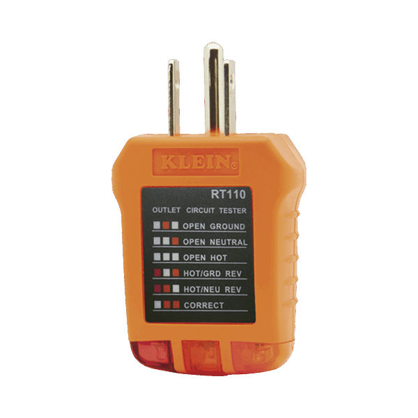 Probador de Tomacorrientes Estándar, con Secuencia de Luces para Indicar un Cableado Correcto/Incorrecto.