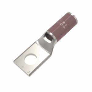 Zapata Terminal de Compresión de Cobre Electrolítico Estañado de Cañón Corto para Tornillo de 1/2″ y Calibre 4 AWG.