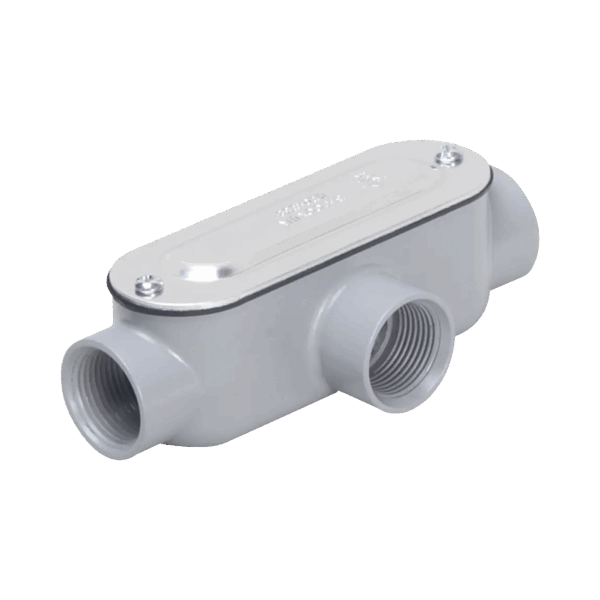 Caja Condulet tipo T de 1/2" (12.7 mm) / Con tapa y empaque.