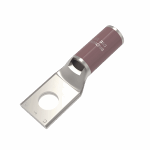 Zapata Terminal de Compresión de Cobre Electrolítico Estañado de Cañón Corto para Tornillo de 1/2″ y Calibre 2 AWG.