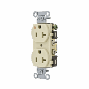 Contacto Dúplex Conexión a Tierra Aislada/ 20 A 125 V/ 2 polos 3 Hilos/ Color Marfil/ Nema 5- 20R/ Grado Comercial.