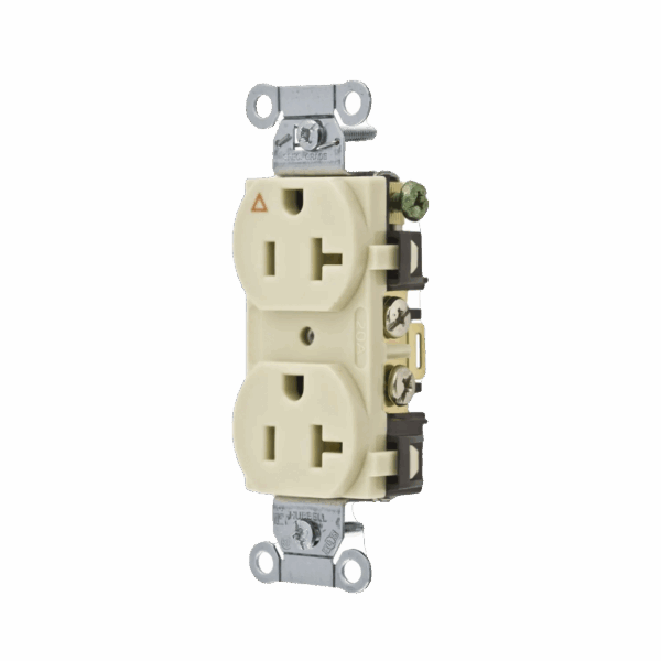 Contacto Dúplex Conexión a Tierra Aislada/ 20 A 125 V/ 2 polos 3 Hilos/ Color Marfil/ Nema 5- 20R/ Grado Comercial.