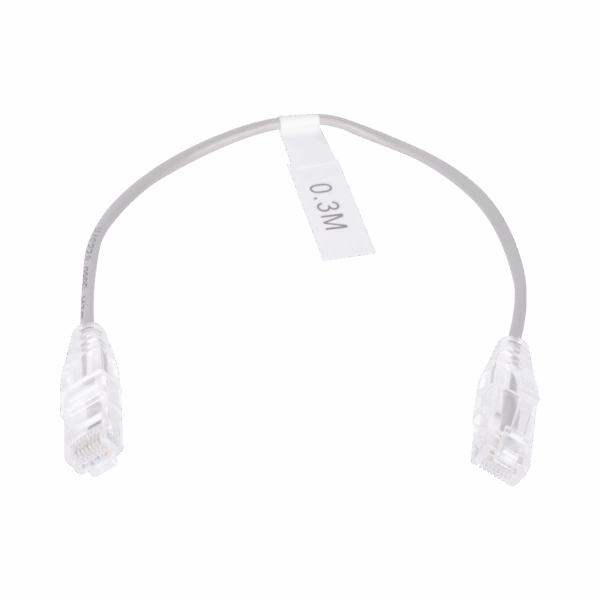 Cable de Parcheo Slim UTP Cat6 - 30 cm Gris Diámetro Reducido (28 AWG)