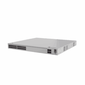 Switch de Distribución/Core Gigabit Administrable PoE Capa 3 / 24 puertos 1000/2.5Gbps (PoE) / 4 Puertos 10GE SFP+ Uplink / ERPS / Rutas Estáticas / iStack / PoE Perpetuo / 400W / Administración Nube Gratis