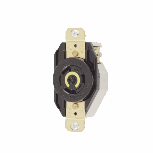 Receptáculo de Media Vuelta Industrial para Empotrar de 20 A 125 V CA 2 Polos 3 Hilos (Nema L5-20R).