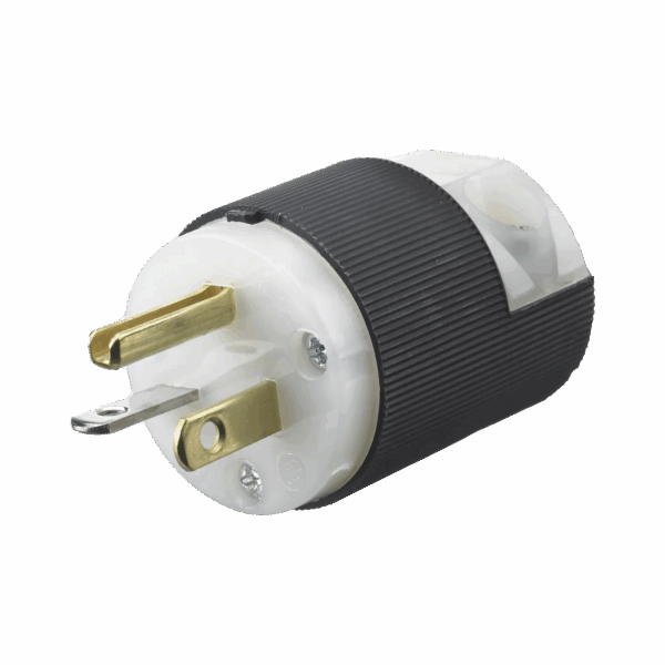Clavija Entrada Recta/ 20 A 125 V/ 2 Polos 3 Hilos/ Nema 5-20 P/ Grado Industrial- Comercial.