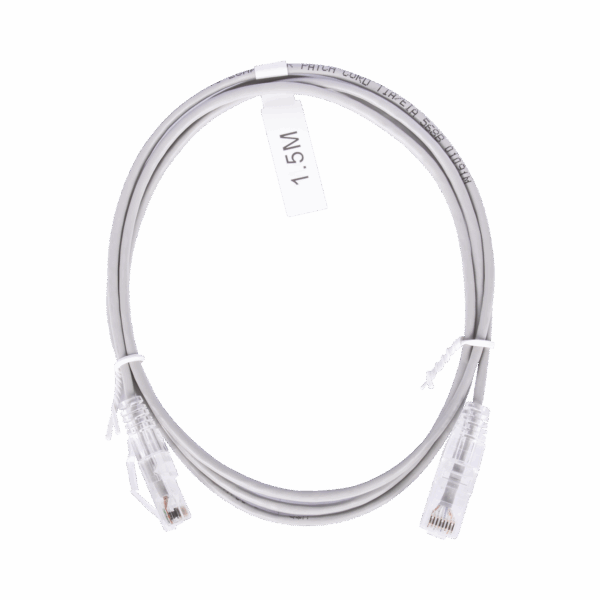 Cable de Parcheo Slim UTP Cat6 - 1.5 m Gris Diámetro Reducido (28 AWG)