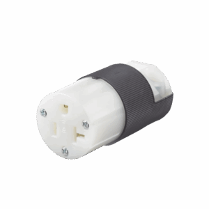 Conector Entrada Recta/ 20 A 125V/ 2 Polos 3 Hilos/ Nema 5-20 R/ Grado Industrial- Comercial / Color Negro-Blanco.