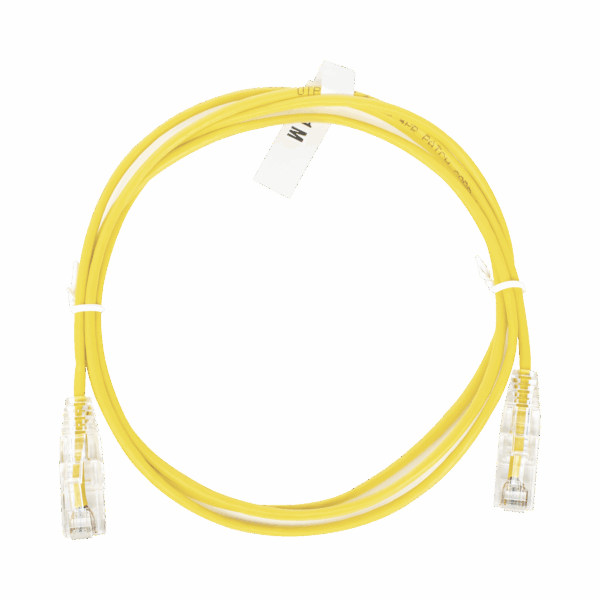 Cable de Parcheo Slim UTP Cat6 - 1 metro, Amarillo, Diámetro Reducido (28 AWG)