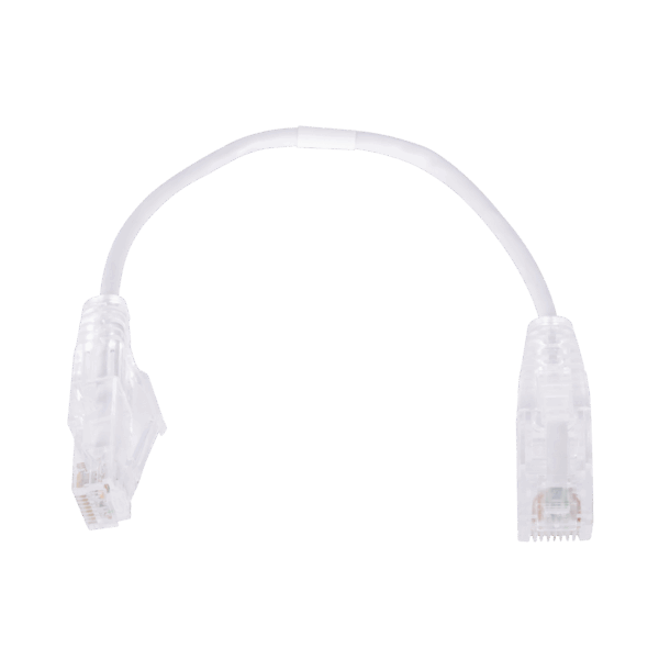 Cable de Parcheo Slim UTP Cat6 - 20 cm Blanco Diámetro Reducido (28 AWG)