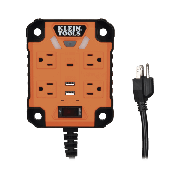 Multicontacto Powerbox 1, con 4 Salidas 120 Vca, 2 USB-A / 1 USB-C, Luces LED Integradas y Soporte Magnético