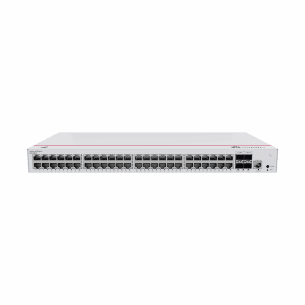 Switch de Acceso Gigabit Administrable PoE Capa 2 / 48 puertos 10/100/1000 Mbps (PoE) / 4 Puertos 1GE SFP Uplink / ERPS / IMGP Snooping / DHCP Snooping / PoE Perpetuo / 380W / Administración Nube Gratis