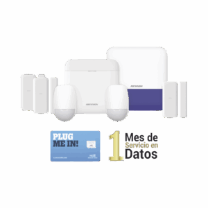 (AX PRO) KIT de Alarma AX PRO con GSM (3G/4G) / Incluye: 1 Hub / 2 Sensores PIR / 3 Contactos Magnéticos mini / 1 Control Remoto / 1 Sirena Inalambrica Exterior  / 1 WiFi / 1 MICROSIM30M2M con 1 mes de servicio/Compatible con Hik-Connect P2P