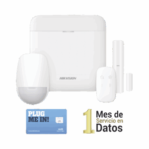(AX PRO) KIT de Alarma AX PRO con GSM (3G/4G) / Incluye: 1 Hub con bateria de respaldo / 1 Sensor PIR / 1 Contacto Magnético / 1 Control Remoto /1 MICROSIM30M2M incluye 1 mes de servicio/ Wi-Fi / Compatible con Hik-Connect P2P