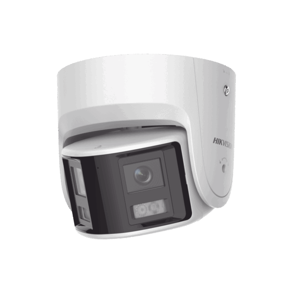 [FlexVu] [ PROTECCIÓN ACTIVA ] Turret IP Panorámica 4 Megapíxel / 2 Lentes 2.8 mm (180°) / Imagen a Color 24/7 (ColorVu) / PoE / WDR 130° / IP67 / ACUSENSE / Luz Estroboscópica y Alarma Audible / 30 mts Luz Blanca / Mic